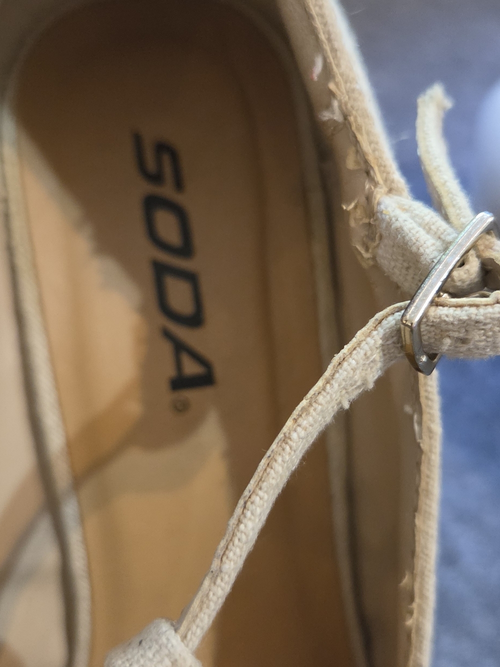 Soda Cream T-Strap Platform Wedge Heels - Picture 9 of 10